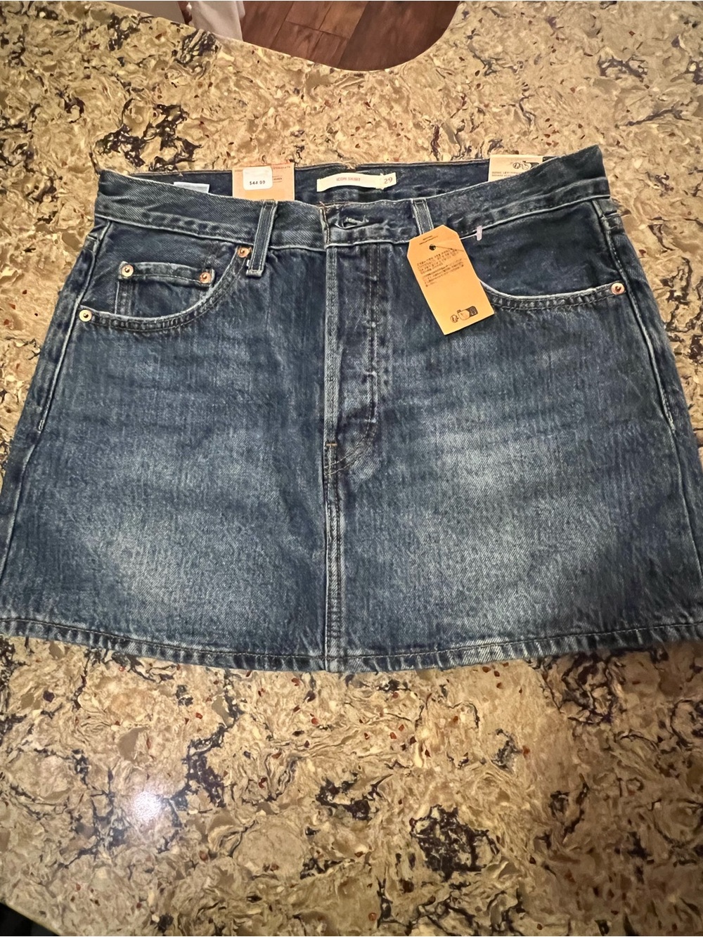 Levi's Washed Blue Denim Mini Skirt